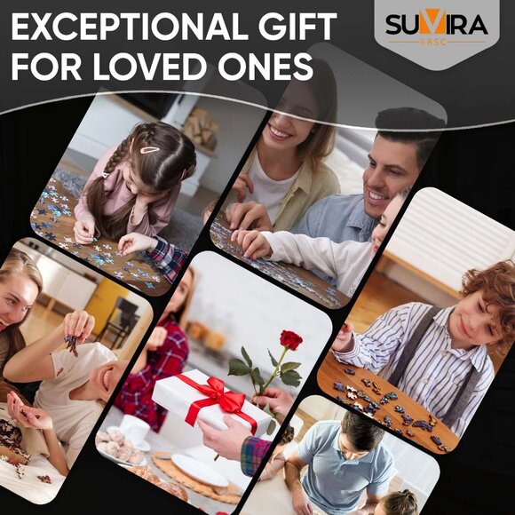 Suvira Animal Wooden Puzzle - Engaging, Educational, and Eco-Friendly T-rex Dino - Picture 5 of 8